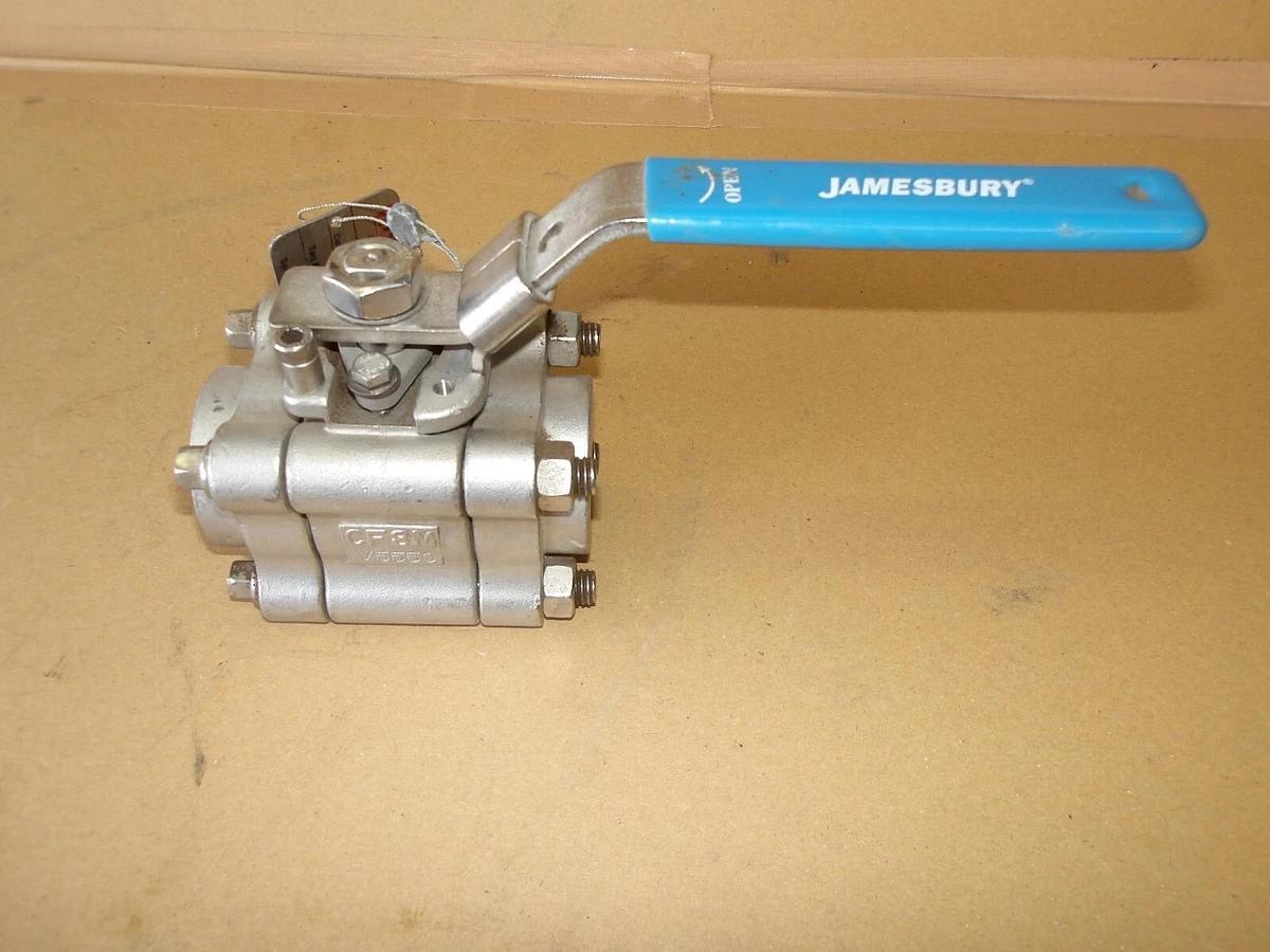 Used JAMESBURY 3/4" S/S BALL VALVE (THREADED) #6121215G NEW