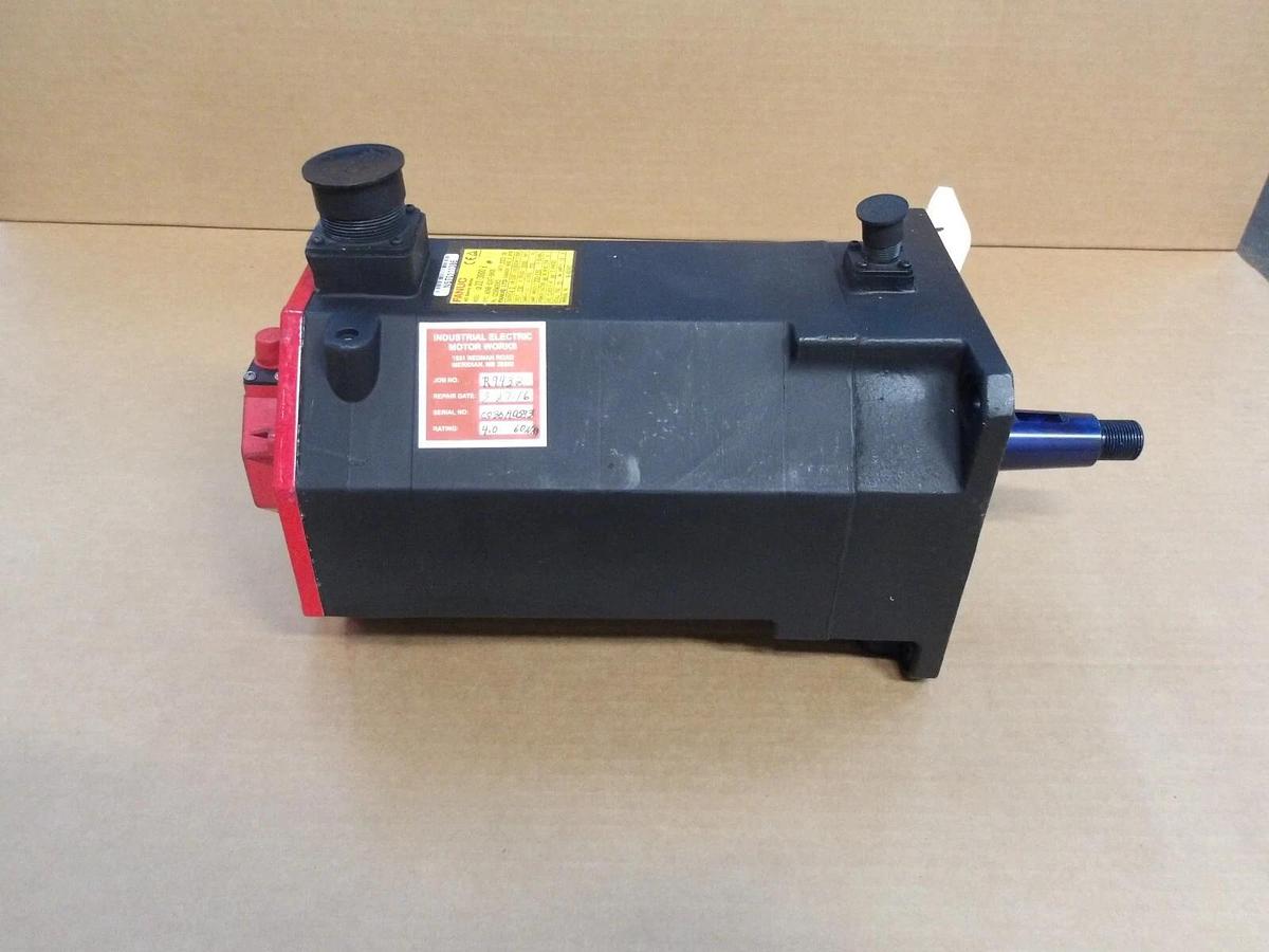 Used FANUC A06B-0247-B605 AC SERVO MOTOR, 3000 RPM, #528850G REMANUFACTURED
