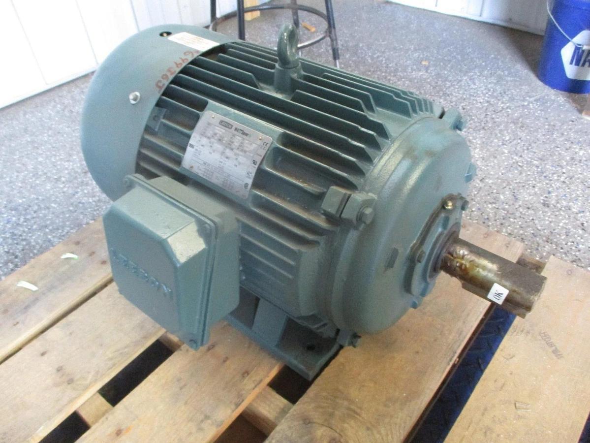 Used LEESON 30 25 HP MOTOR, FR 286T, 1770 1480 RPM, 208-230/460 190/380 V, #69936J