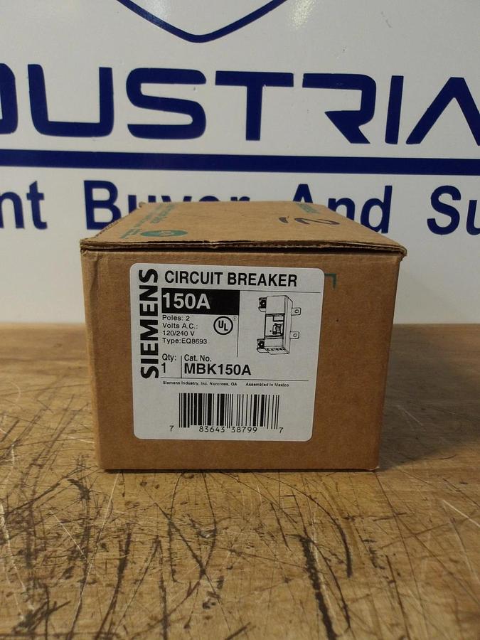SIEMENS 150 AMP BREAKER MBK150A, #123941G NIB
