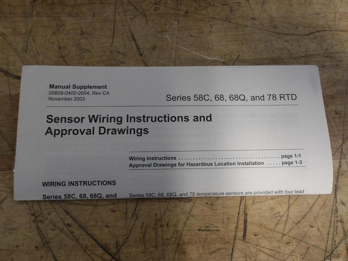 EMERSON ROSEMOUNT TEMPERATURE SENSOR, #931122G NIB