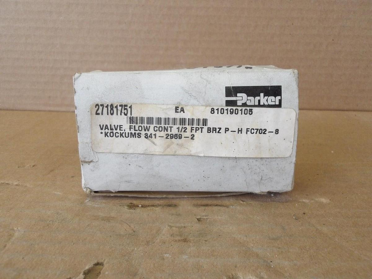 Used PARKER 1/2" PNEUMATIC RIGHT ANGLE CONTROL VALVE, #791205G NEW