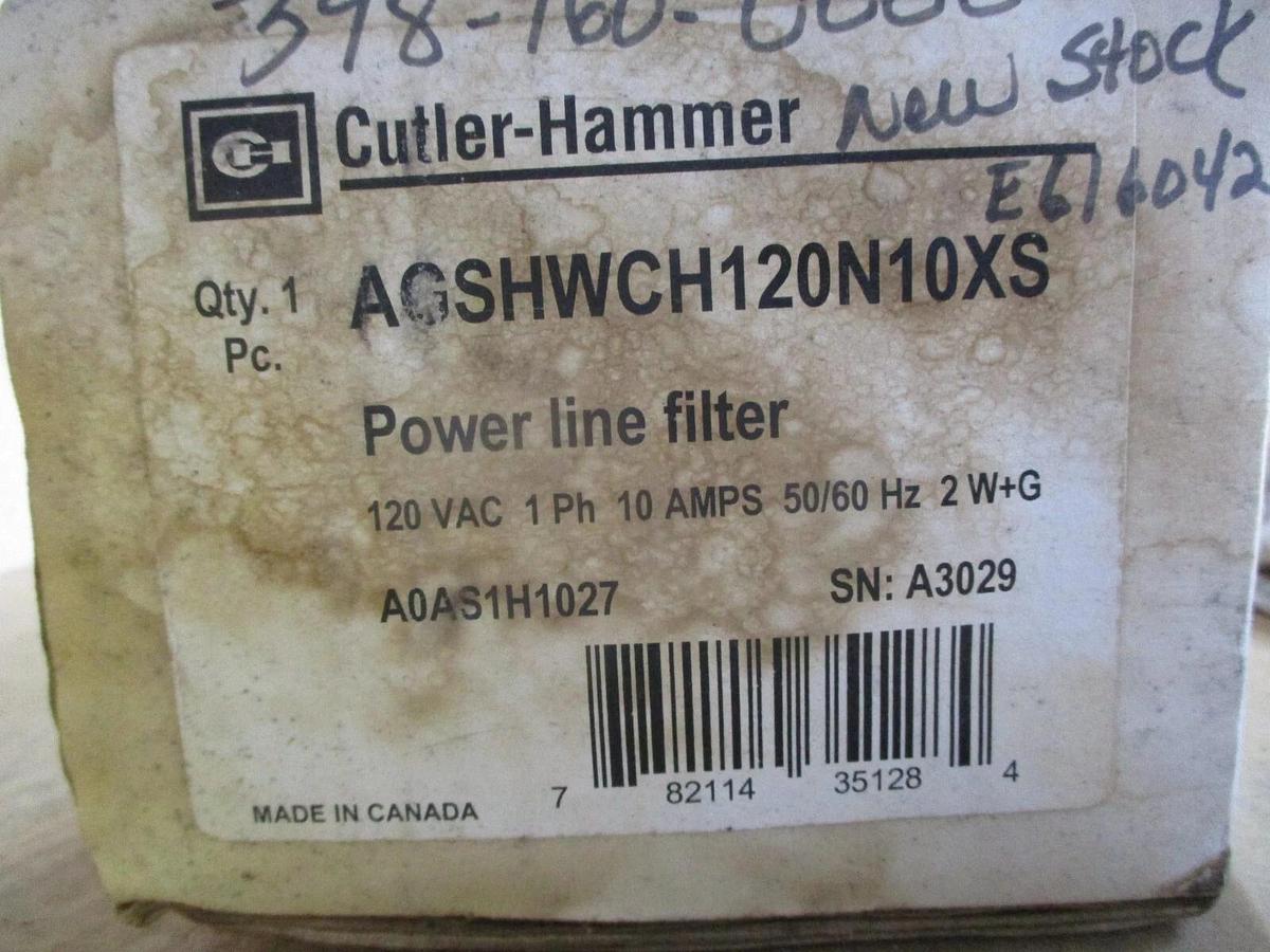 CUTLER HAMMER AGSHWCH120N10XS POWER LINE FILTER, #79303J NIB