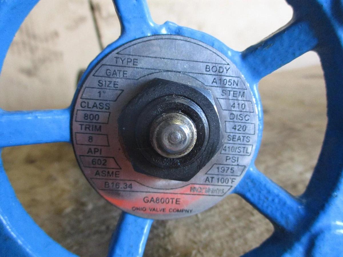 Used OVC 1" IRON GATE VALVE, #78926J NEW