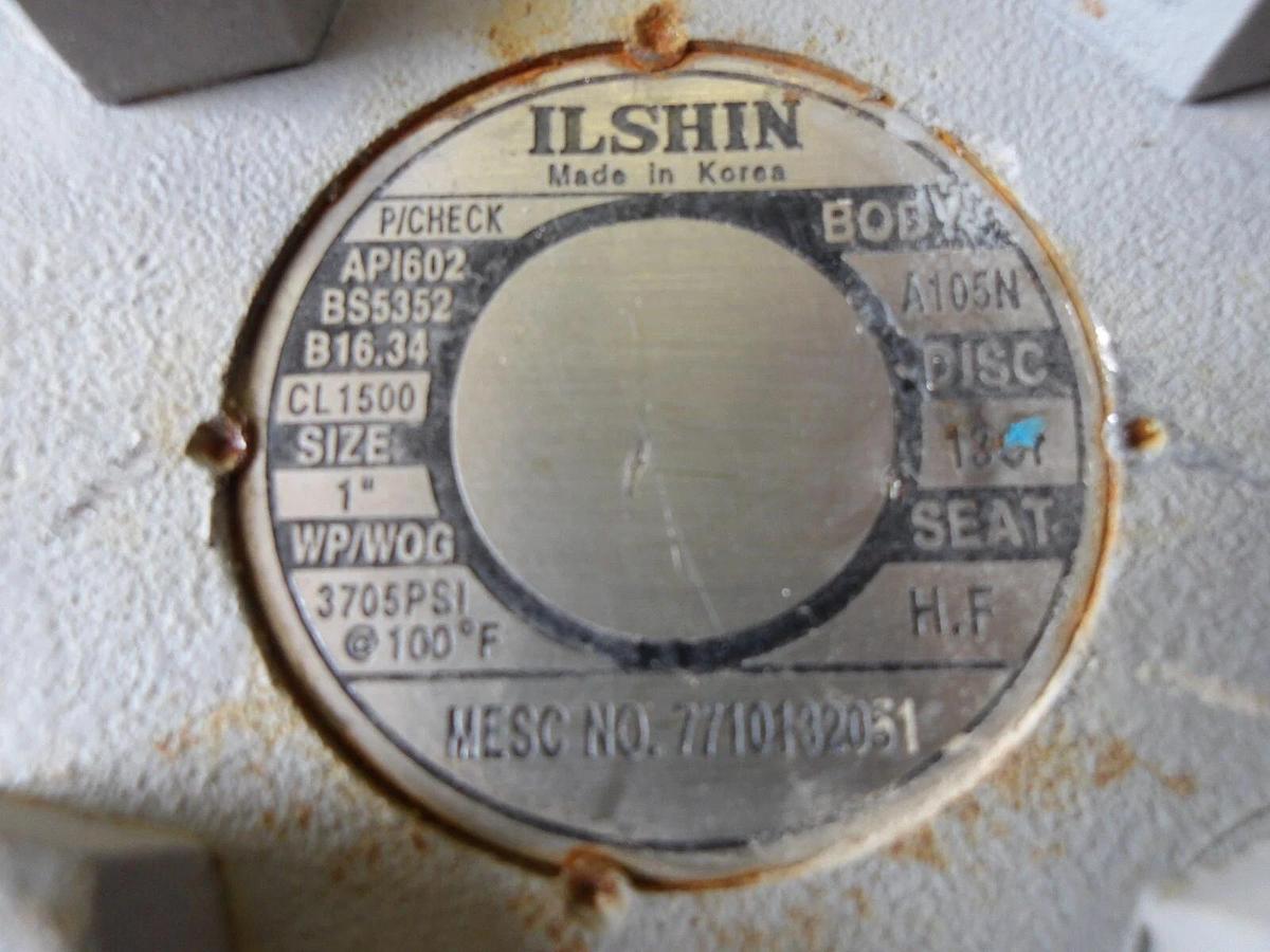 Used ILSHIN 1" FORGED STEEL PISTON CHECK VALVE, #881203G NEW