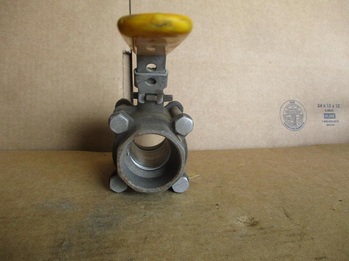 Used SHARPE 1-1/2" STEEL BALL VALVE(SOCKET WELD), #4161236J NEW
