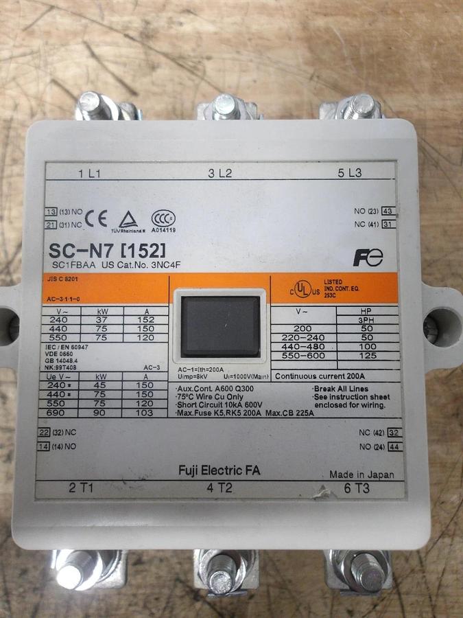 Used FUJI SC-N7 MACHINE CONTACTOR 3NC4F, #123914G USED