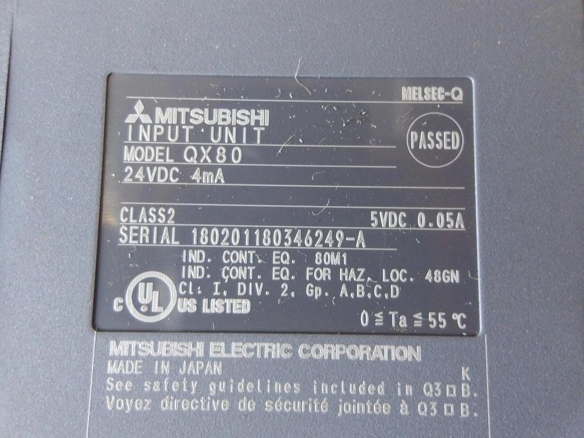 Used MITSUBISHI QX80 INPUT UNIT 24 VDC (LOT OF 4) #11121201G USED