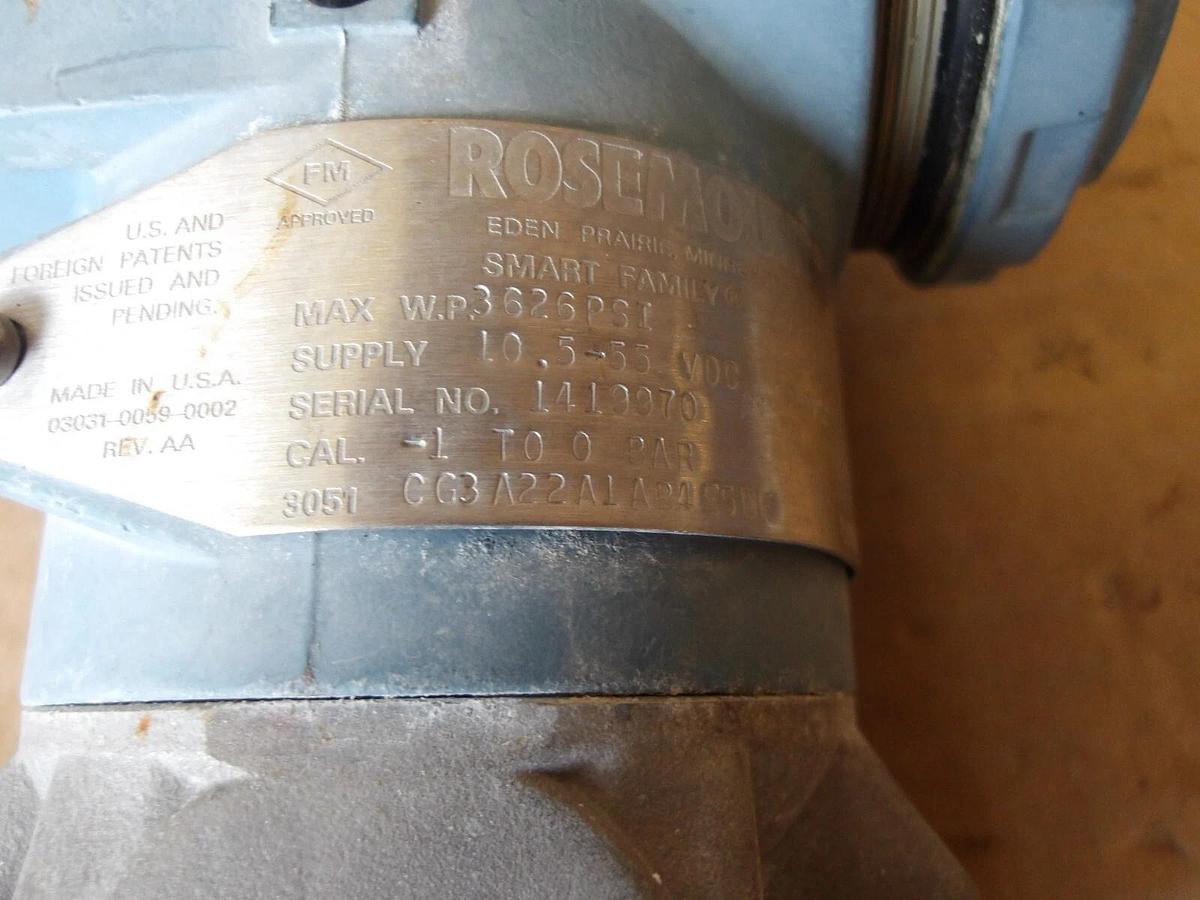 Used ROSEMOUNT 3051 PRESSURE TRANSMITTER, #78956G USED