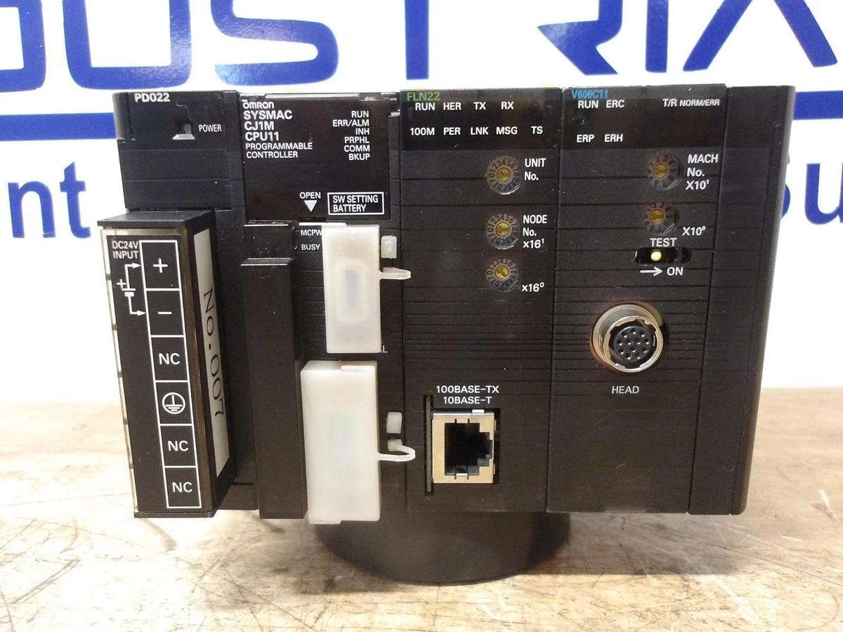 Used OMRON RACK W/ CPU & POWER SUPPLY CJ1M-CPU11, #16940G USED