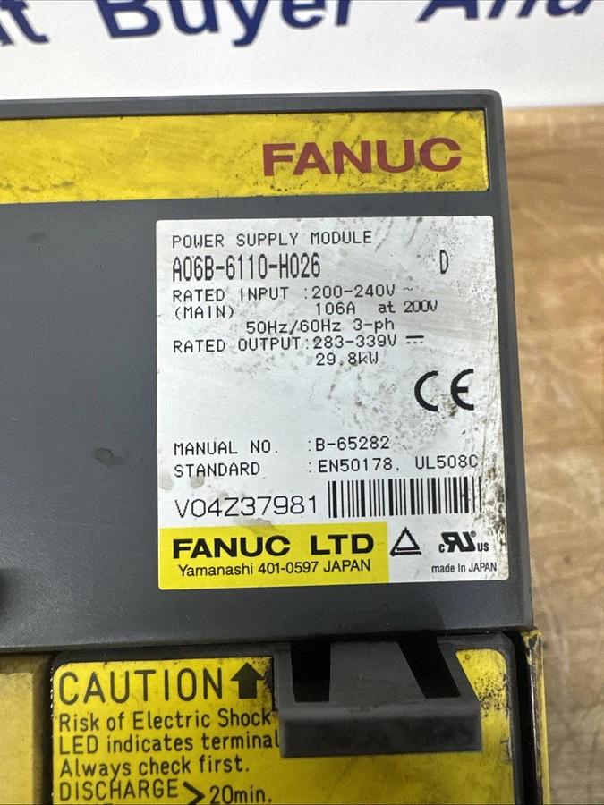 Used Fanuc Power Supply Module A06B-6110-H025 Used Take Out! #12161256P