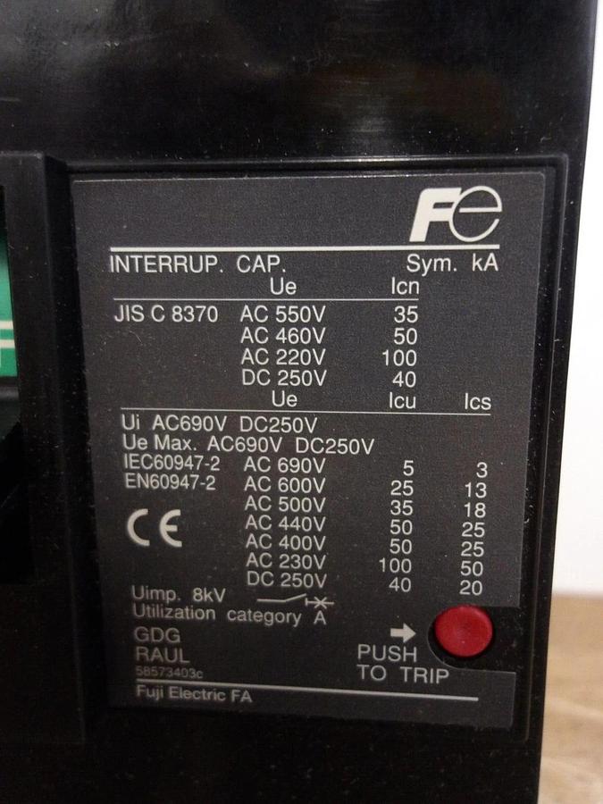 FUJI 225 AMP SA BREAKER SA203RAUL, #2251005G NIB