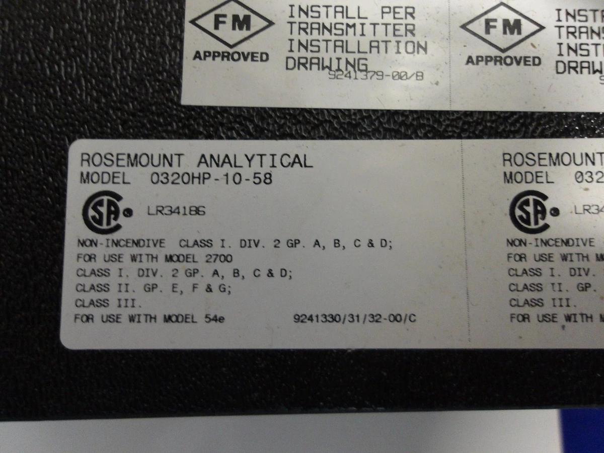 ROSEMOUNT 0320HP-10-5-8 HIGH PURITY PH SENSOR, #94950G NIB