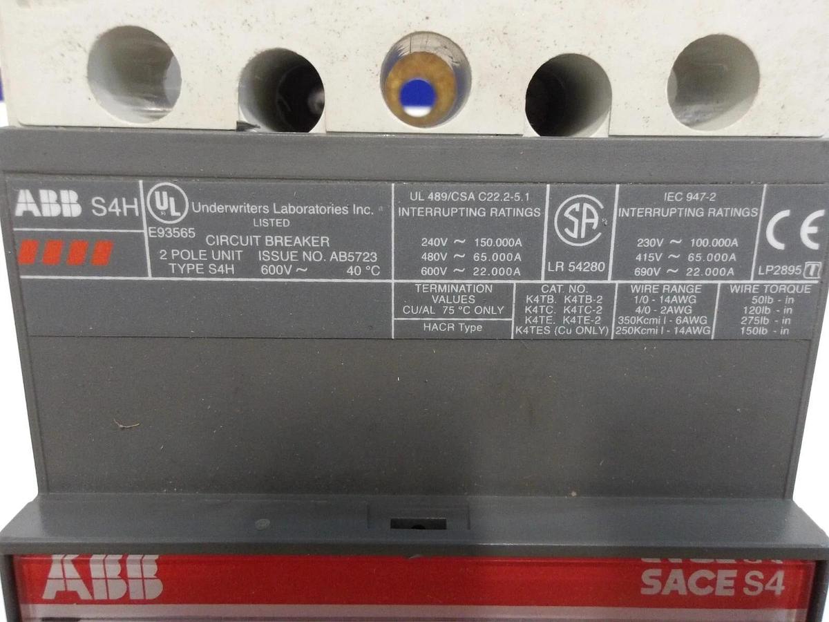 Used ABB SACES4 250 AMP BREAKER, 240-480-600 V, #224200G NEW