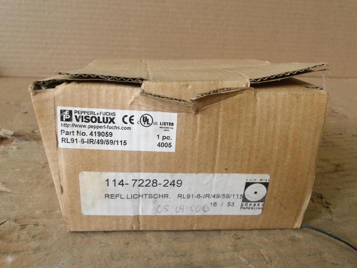 PEPPERL & FUCHS RL91-6-1R/49/59/115 VISOLUX LIGHT BEAM SWITCH, #811150G NIB