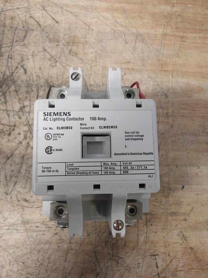 Used SIEMENS 100 AMP LIGHTNING CONTACTOR 480-600 V, #581210G NEW