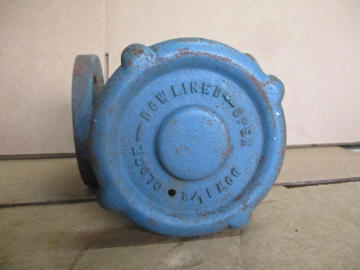 Used DOW 1-1/2" LINED STEEL DIAPHRAGM VALVE, #410811J NEW