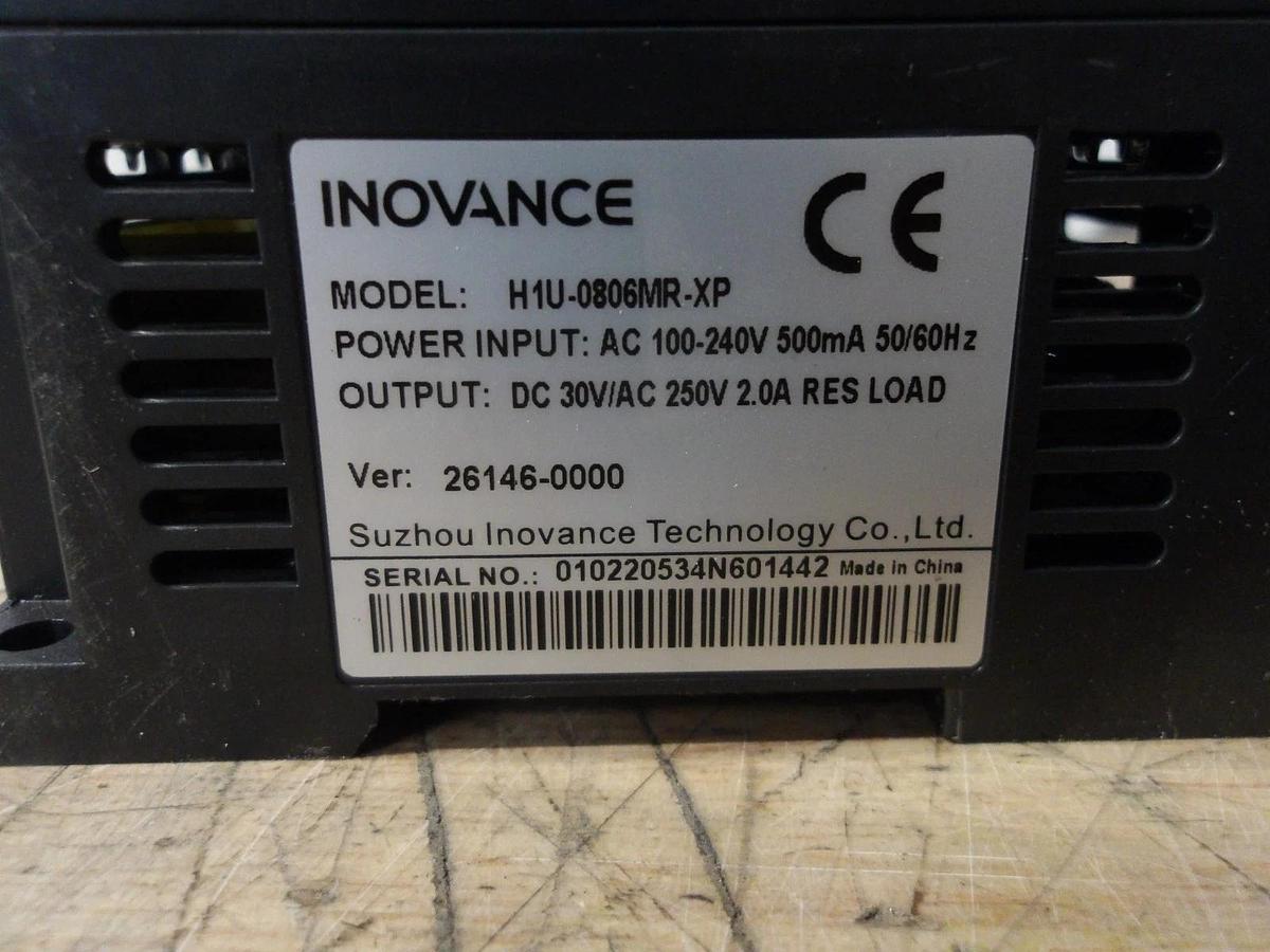 Used INOVANCE H1U-0806MR-XP PLC CONTROLLER, 100-240 V, #331257G USED