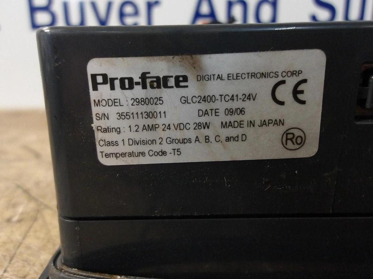 Used PROFACE 2980025-GLC2400-TC41-24V TOUCHSCREEN DISPLAY UNIT, #1222921G USED