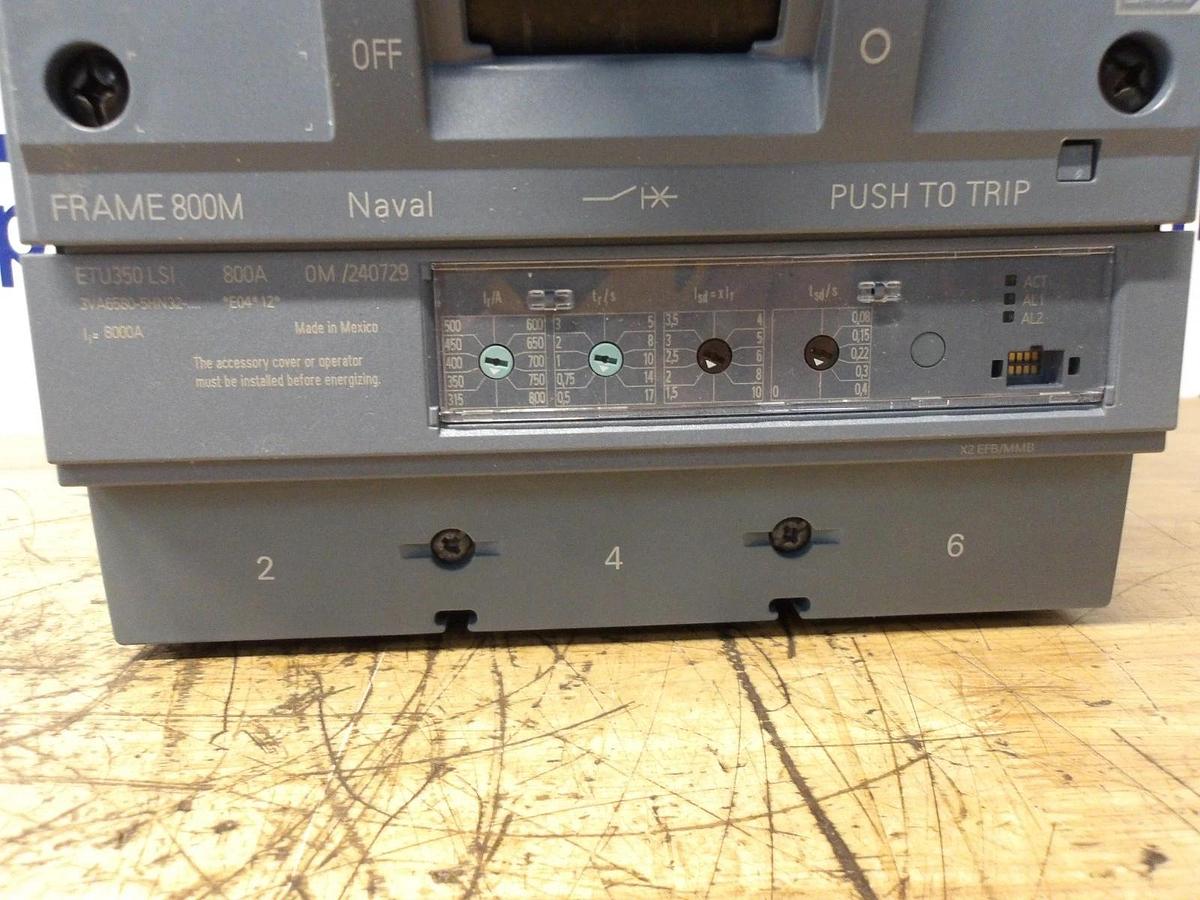 Used SIEMENS 800 AMP BREAKER SENTRON 3VA6580-5HN32-0AA0, #1125250G NEW