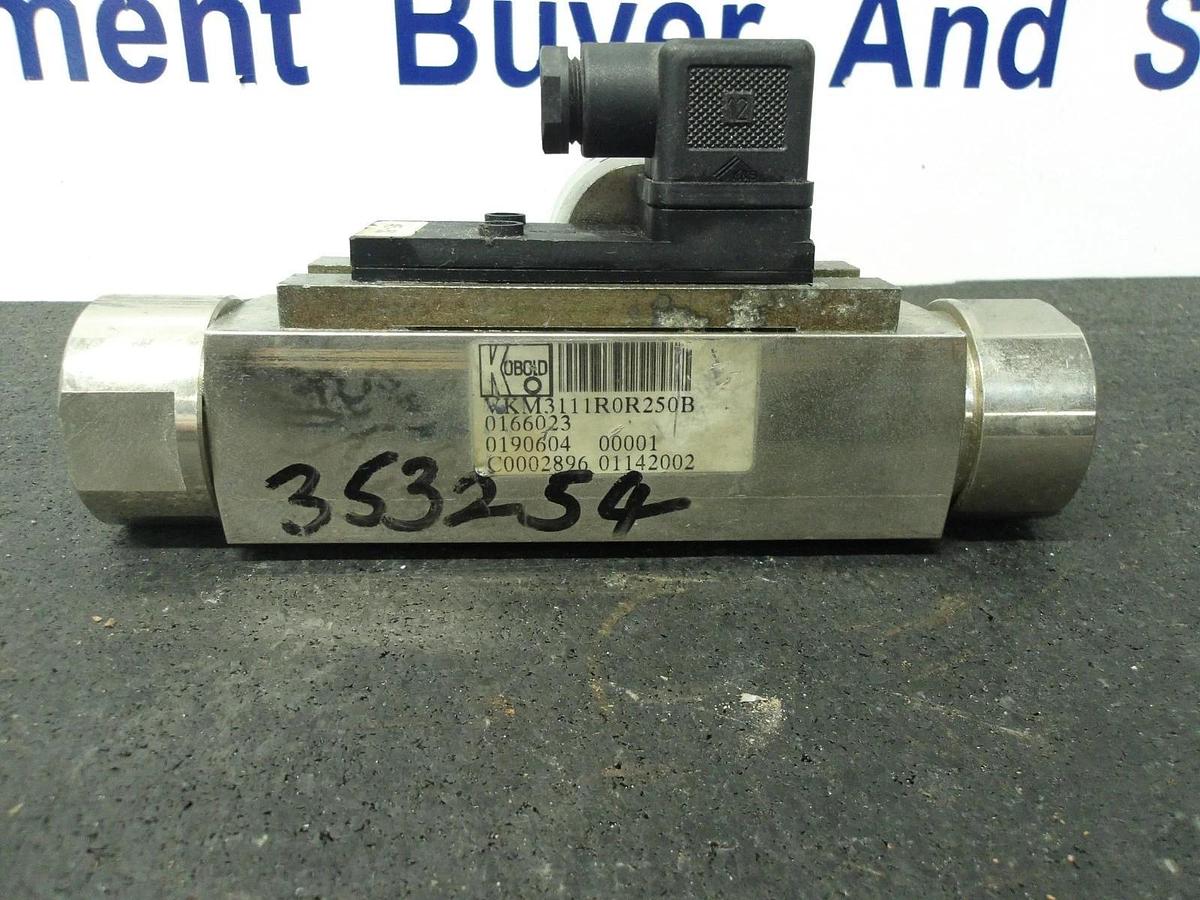Used KOBOLD 1" FLOW TUBE & SWITCH VKM3111R0R250B, #3261006G NEW