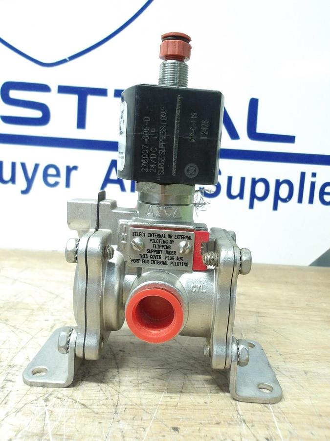Used ASCO RED HAT 1/2" SOLENOID VALVE EVMF8316G384MB, #61841G NEW