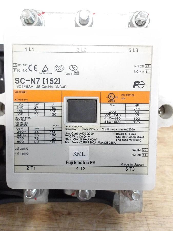 Used FUJI SCN7-15S MACHINE CONTACTOR 3NC4F (LOT OF 2) #3131017G NEW