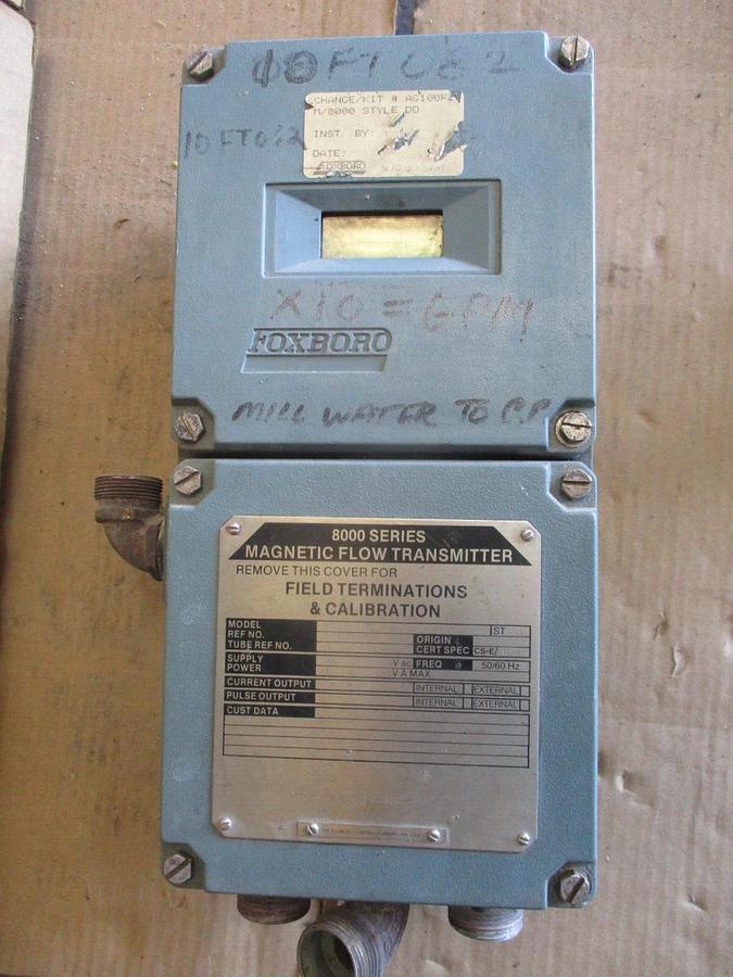 Used FOXBORO 8000-PA10-G MAGNETIC FLOW TRANSMITTER, #71244J USED
