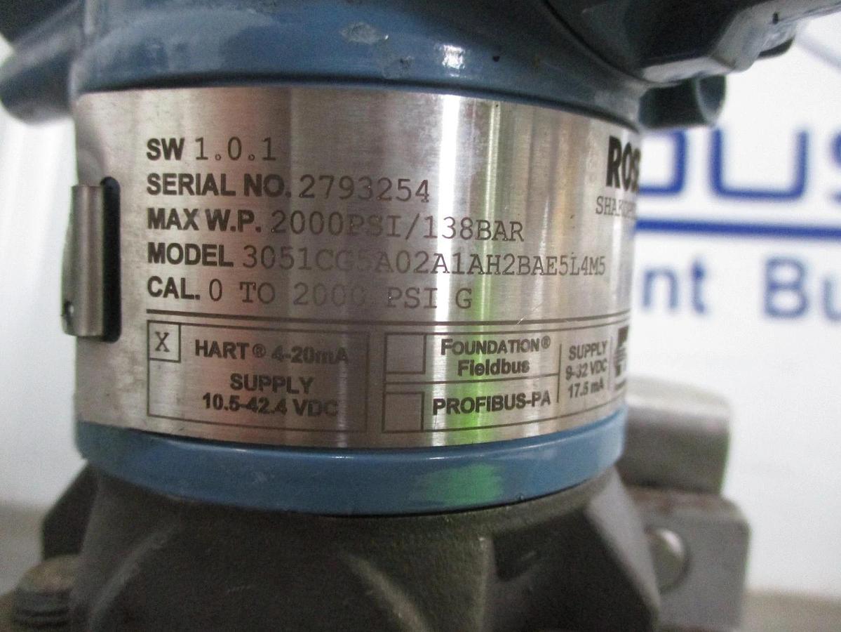 Used ROSEMOUNT 3051C PRESSURE TRANSMITTER, #361001J USED