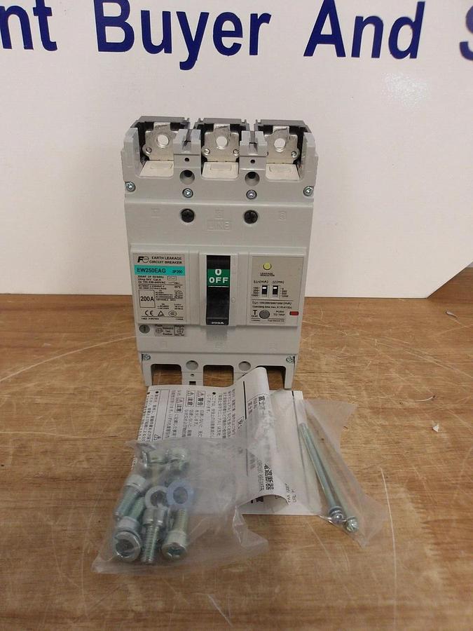 FUJI 200 AMP EARTH LEAKAGE BREAKER 100-230-440 V, #2241155G NIB