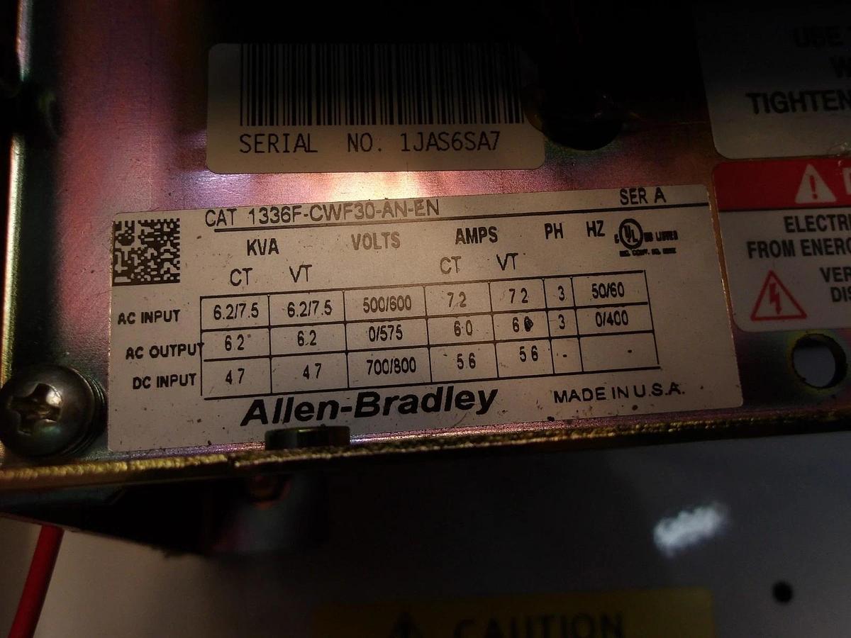 Used ALLEN BRADLEY 1336F CENTERLINE BUCKET W/ 3 HP DRIVE, #1030230G USED