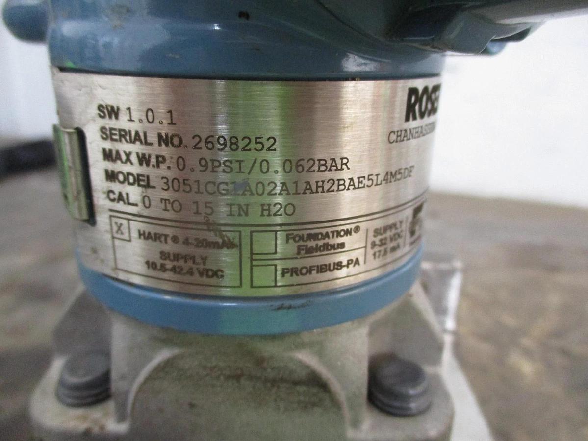 Used ROSEMOUNT 3051 PRESSURE TRANSMITTER, #35212J USED