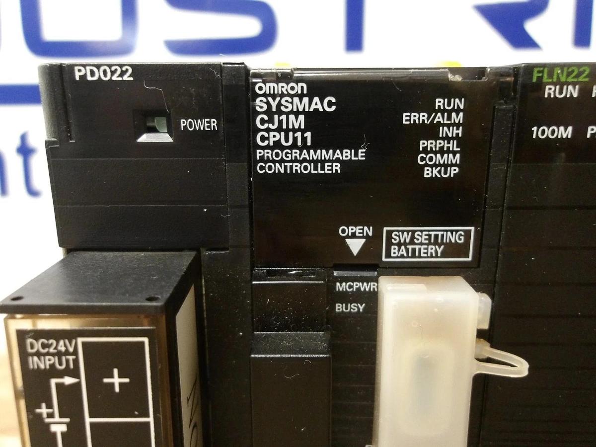 Used OMRON RACK W/ CPU & POWER SUPPLY CJ1M-CPU11, #16940G USED