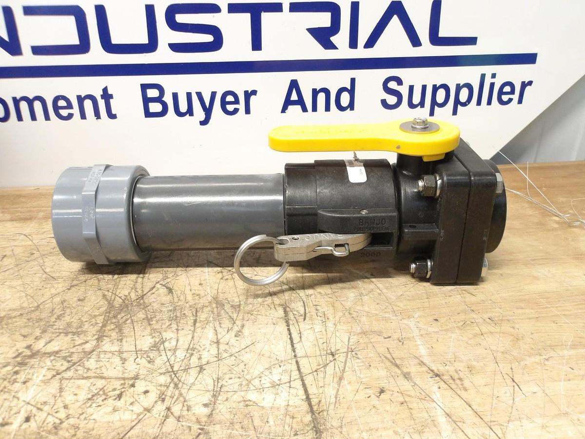 Used TERREMAX 2" PLASTIC BALL VALVE VSF200 W/ COUPLING, #316 NEW