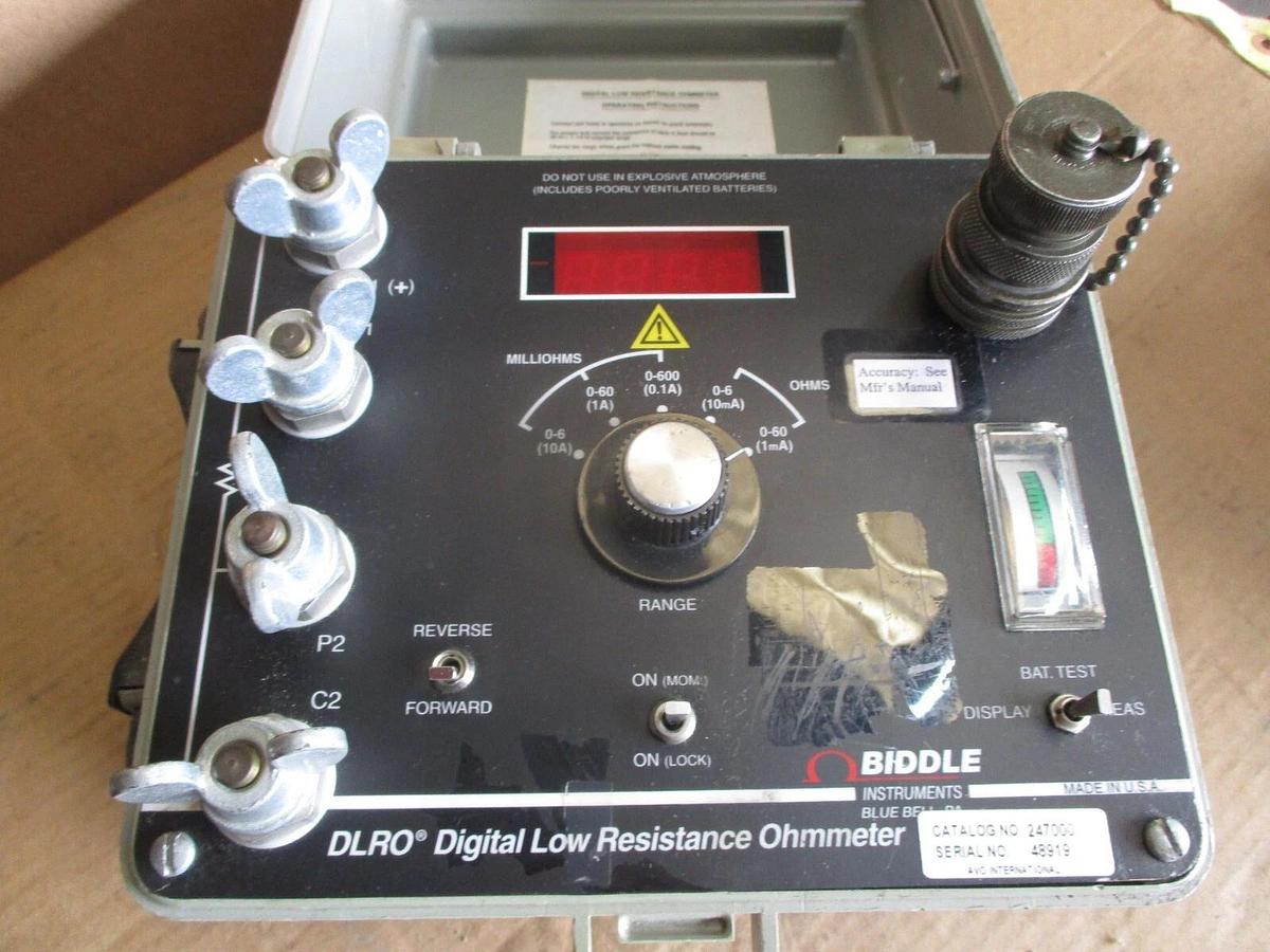 Used BIDDLE DLRO DIGITAL LOW RESISTANCE OHMMETER 247000, #79144J USED