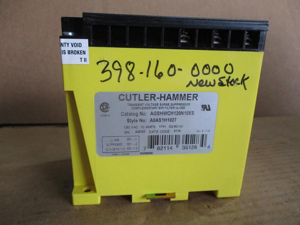 CUTLER HAMMER AGSHWCH120N10XS POWER LINE FILTER, #79303J NIB