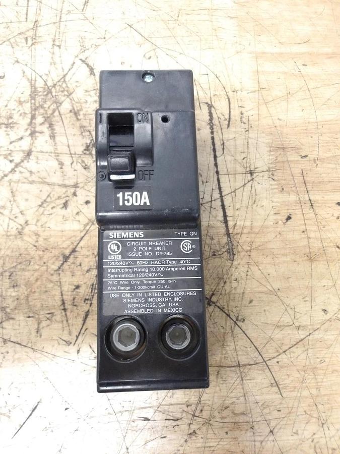 Used SIEMENS 150 AMP BREAKER QN2150, #11251032G NIB