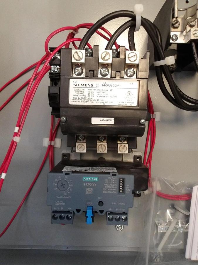 Used SIEMENS 87GUG6FC MOTOR CONTROL W/ STARTER, #1211110G NEW