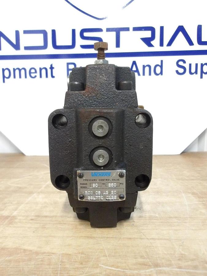 Used VICKERS RCG 06 A3 30 HYDRAULIC PRESSURE CONTROL VALVE, #33913G NEW