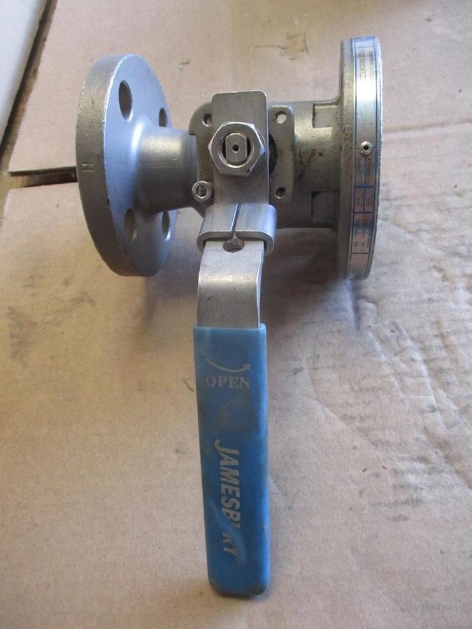 Used JAMESBURY 1" STAINLESS BALL VALVE, #671035J NEW
