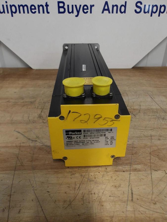 Used PARKER MPM1143DSJ7G1R SERVO MOTOR, 460 V, 2100 RPM, #617203G REMANUFACTURED