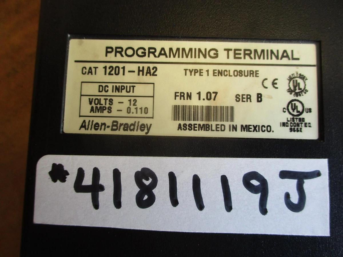 Used ALLEN BRADLEY 1201-HA2 PROGRAMMING TERMINAL, #4181119J USED