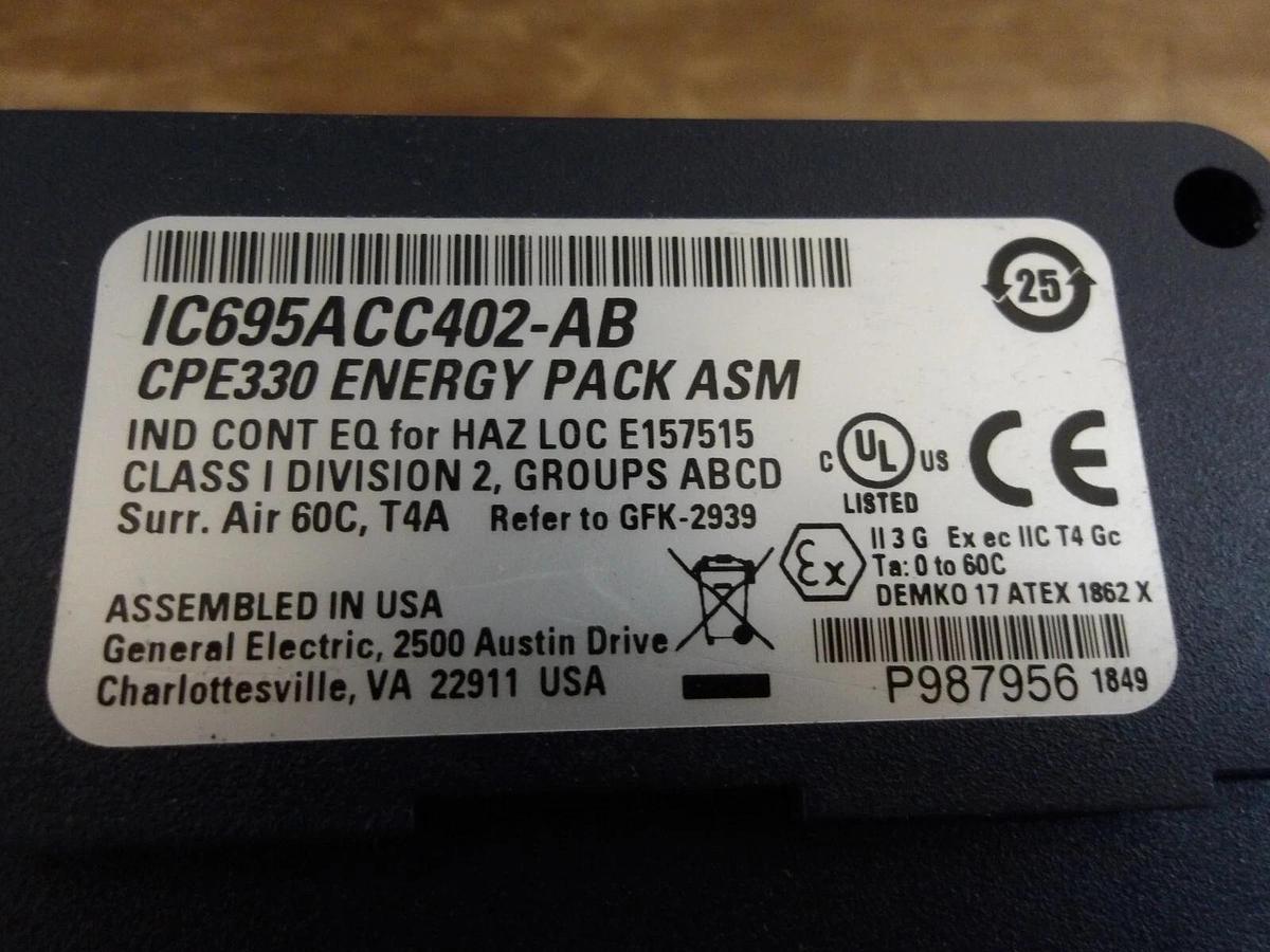 GE RX3I ENERGY PACK UNIT 1C695ACC402-AB, #56816G NIB