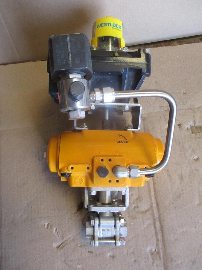 Used FLOW-TEK STAINLESS 1/2" CONTROL VALVE W/ ACTUATOR, #671047J NEW
