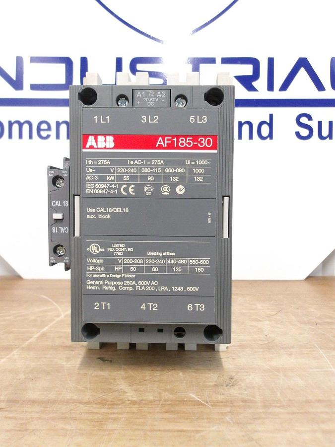 ABB AF185-30 CONTACTOR 1SFL4970O1R7211, #225319G NIB