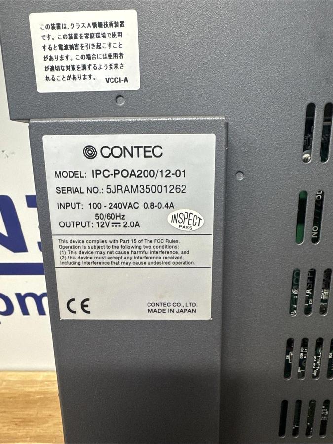 Used Contec Screen IPC-POA200/12-01, IPC-DT/L20S(PC)T. Nice Used Takeout! #1217517P