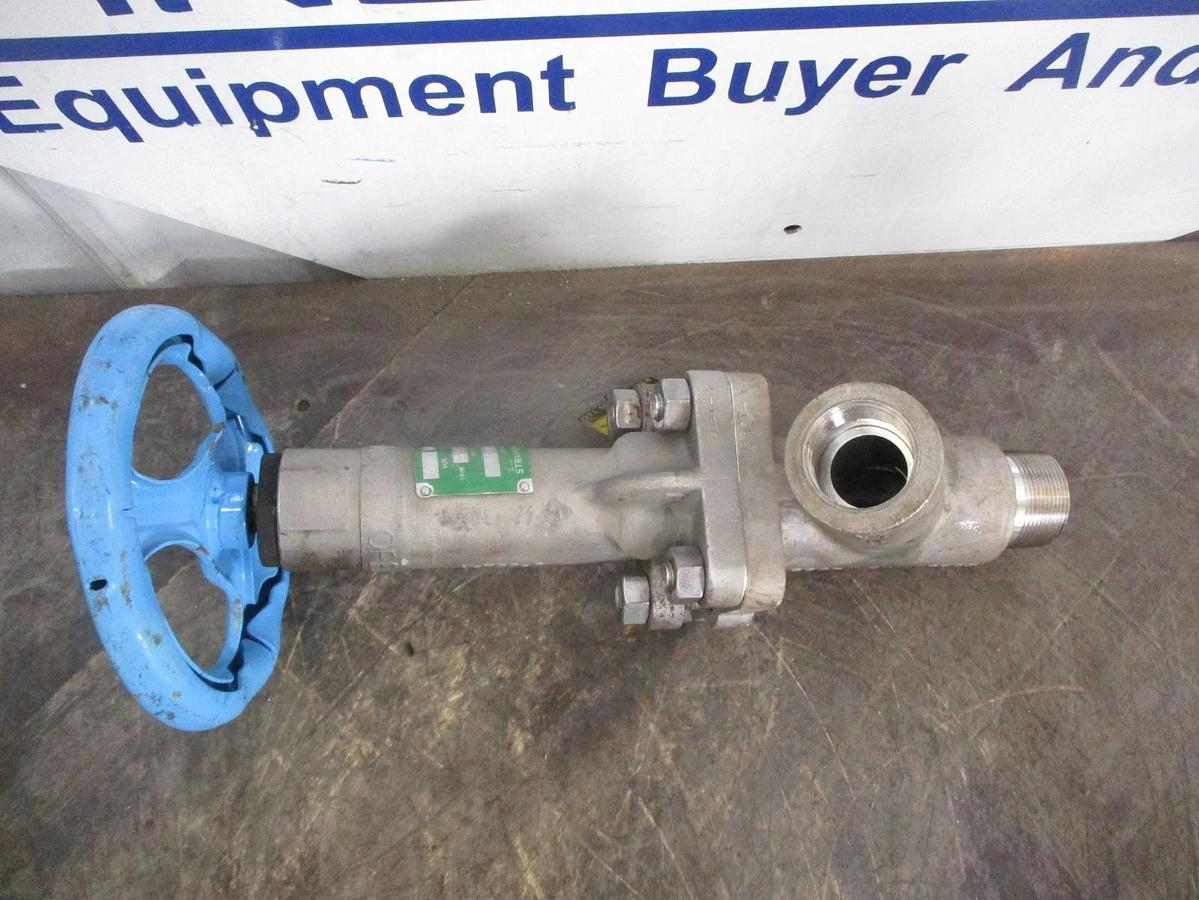 Used STRAHMAN 1-1/2" X 1-1/4" STAINLESS PISTON VALVE SV1000, #36852J NEW