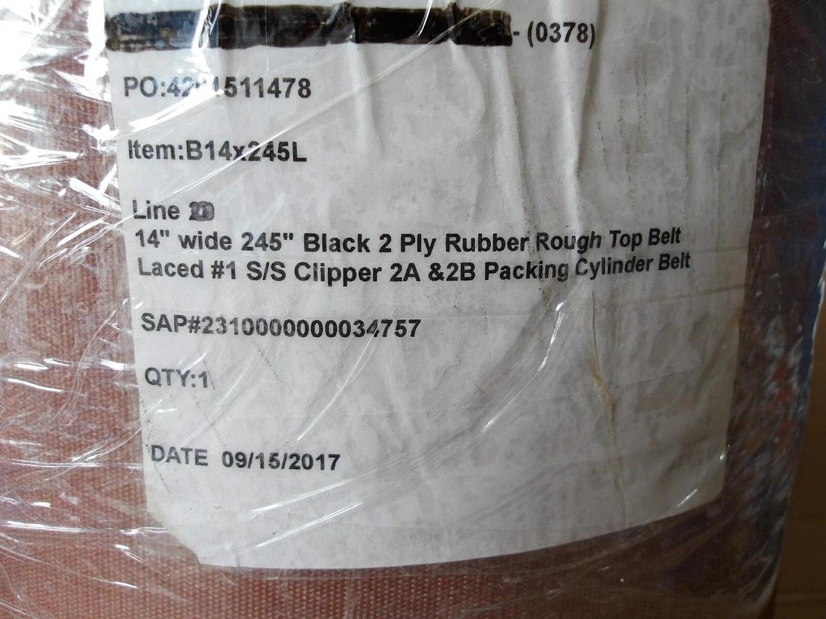 Used CONVEYOR BELT LACED S/S ENDS, 20 FT X 14 IN, #93830G NEW