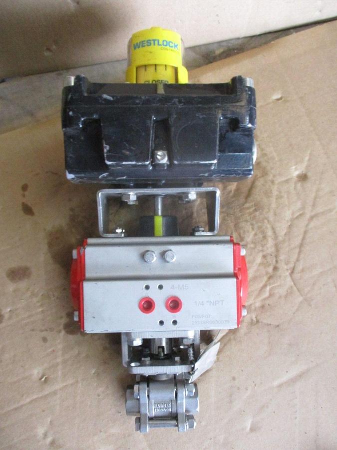 Used FLOW-TEK 1/2" STAINLESS CONTROL BALL VALVE W/ ACTUATOR, #68922J NEW