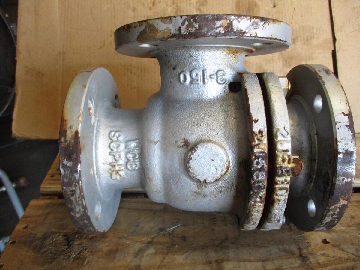 Used KTM 3" STEEL 3-WAY BALL VALVE, #6251100J NEW